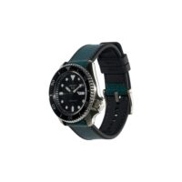 Pulseira de Couro Emborrachado - 24mm, Petrol Blue