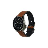 Pulseira de Couro Emborrachado - 24mm, Cognac Brown