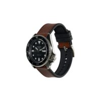 Pulseira de Couro Emborrachado - 24mm, Coffee Brown