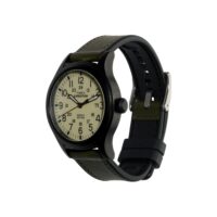Pulseira de Couro Emborrachado - 24mm, Olive Green