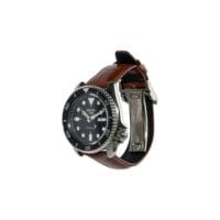 Pulseira de Couro Crocodilo - 21mm, Coffee Brown